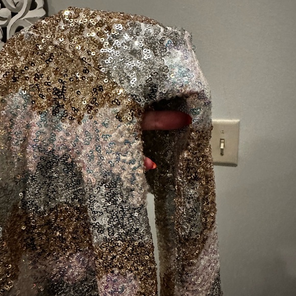 Genevieve Revolution Ivory Multi Jumpsuit sequins - Picture 2 of 8